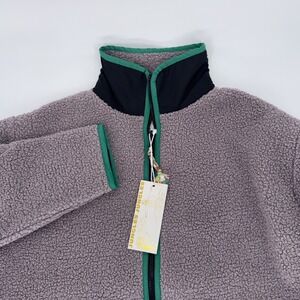 Jungles Jungles Solace Sherpa Fleece Jacket Size Small Purple Green Full Zip NWT